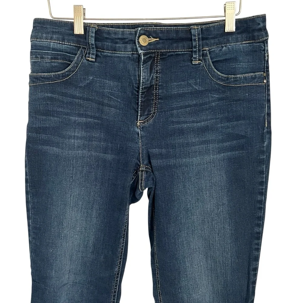 Chico's Dark Blue Straight Leg Cropped Jeans C209 - Picture 2 of 8
